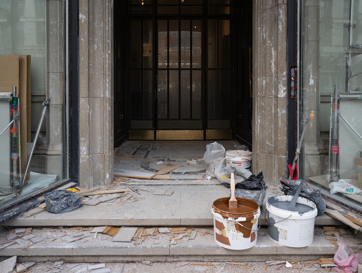 Obra: Acceso a edificio en reforma
